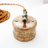 Нажмите для увеличения Выключатель двухклавишный classic Царский Стиль , Фарфоровый, Оранжевый мрамор